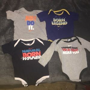 Nike onesies , 4 for $22,3-6 months